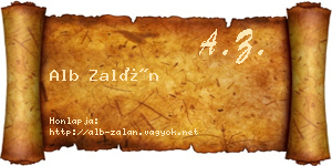 Alb Zalán névjegykártya
