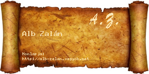Alb Zalán névjegykártya
