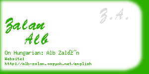 zalan alb business card